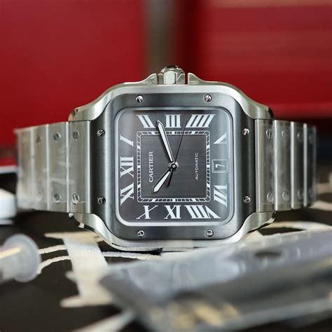 cartier santos rhodium|cartier santos watch.